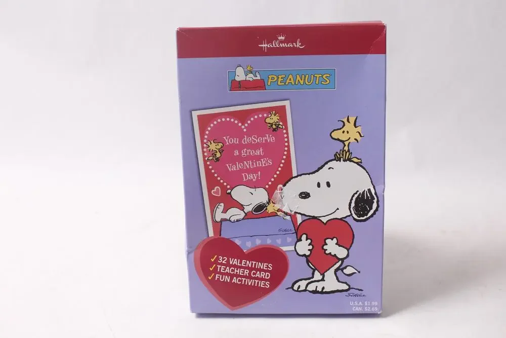 Peanuts Snoopy Valentines by Hallmark Set of 32 Vintage ~ 260612-WH 1107